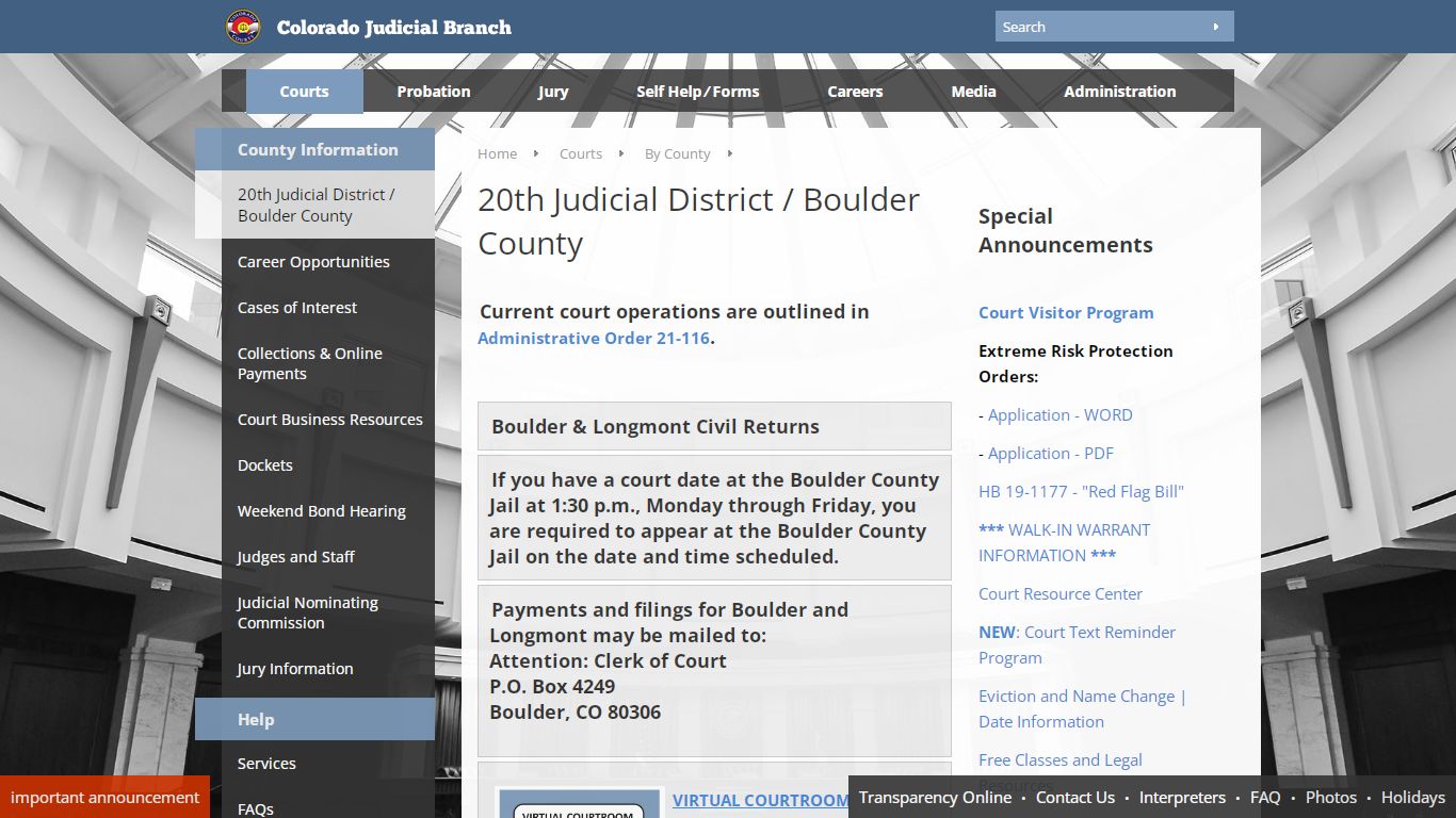 Colorado Judicial Branch - Boulder County - Homepage