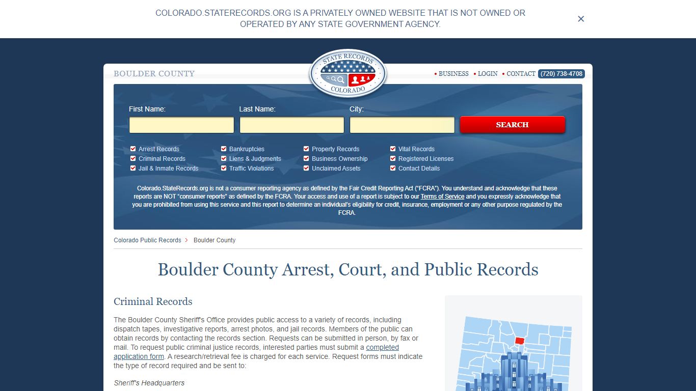 Boulder County Arrest, Court, and Public Records
